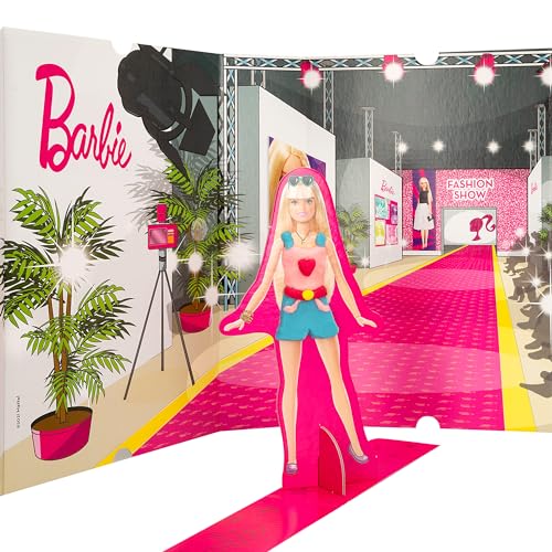 Liscianigiochi , Barbie Glitter Dough Desfile de moda, 600 g de plastilina con purpurina y kit creativo, 88867 - Juego creativo para niñas a partir de 4 años