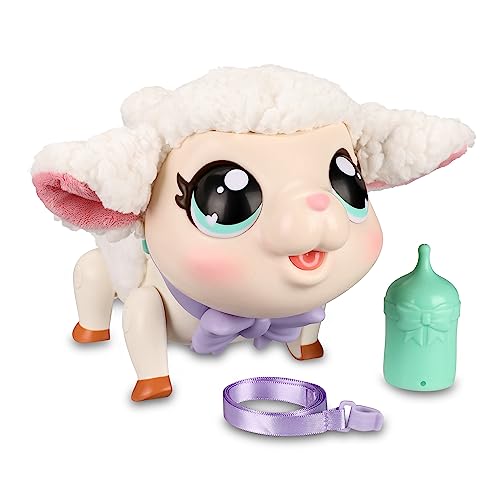 Little Live Pets - My Little Lamb Snowie, corderito interactivo, mascota para cuidar, con sonidos y movimientos, animalito de juguete camina, baila y come, niños +4 años, Famosa (LPK00010)