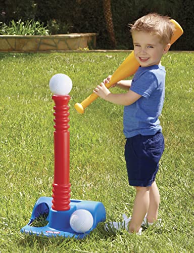 Little Tikes TotSports Set de T-Ball - Juguete para exteriores con altura ajustable - Incluye bate, pelotas de béisbol y camiseta - Fomenta el juego activo - Edad: 18+ meses, Exclusivo en Amazon