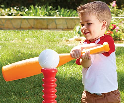 Little Tikes TotSports Set de T-Ball - Juguete para exteriores con altura ajustable - Incluye bate, pelotas de béisbol y camiseta - Fomenta el juego activo - Edad: 18+ meses, Exclusivo en Amazon