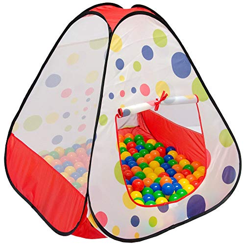 LittleTom Tienda de campaña Juguete 90x90x90cm Piscina de Bolas con Lunares (Bolas no Incluidas)