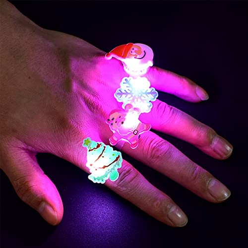 Liuer 50PCS Luminosas para Fiestas Luminosas Anillos Ajustables Cumpleaños Infantiles Niña Super Brillante LED Dedo Luces Favor de Partido para Festival Navidad Party Juguetes niños 3 4 5 6 7 Años