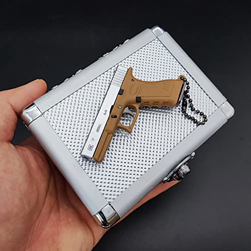 Llavero de Pistola, Llavero de Mini Pistola, Llavero de águila del Desierto Mini, Regalo de Llavero de semialeación Mini, Llavero de Pistola con Funda + Funda Transparente + Estuche de Transporte (9)