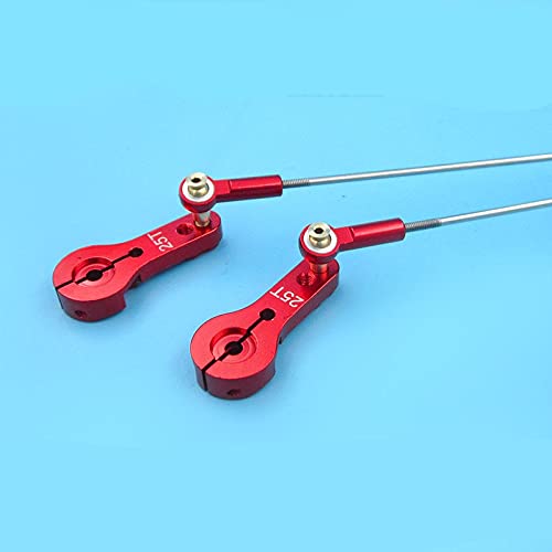 LMIAOM 1 juego de varillas de empuje M2 de 2 mm L110 120 mm de barra de tracción + 25T de medio brazo servo cuerno + junta de bola cabeza de bola extremos de varilla para modelo RC barco de