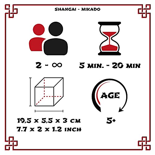 Logica Juegos Art. Mikado - Juego Clasico de Mesa - Caja de Madera de Teca - Palos de Bambú - Versión de Viaje