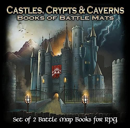 Loke Battle Mats Libro Bandeja de Juego: Pack de 2 Libros - Castles, Crypts & Caverns