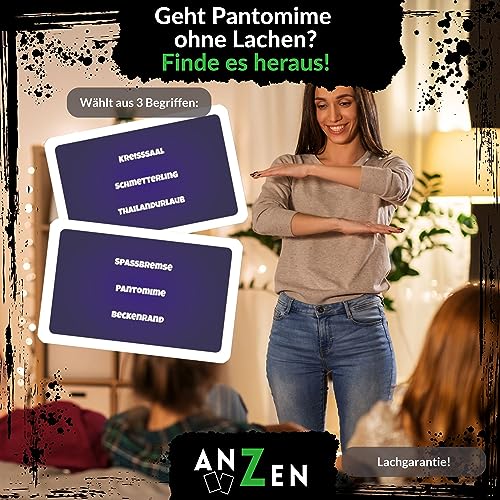 LOL Pantomime - El juego de fiesta, quien se ríe, bebe! | Juego de cartas divertido e interactivo | 110 tarjetas | Regalo para mujeres y hombres