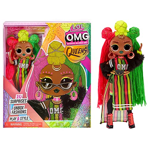 L.O.L. Surprise! LOL Surprise Muñeca OMG Queens - SWAYS - Con 20 sorpresas que incluyen Ropa, Accesorios, Soporte para Muñecas y más - Para Coleccionar - Edad: 3+ años