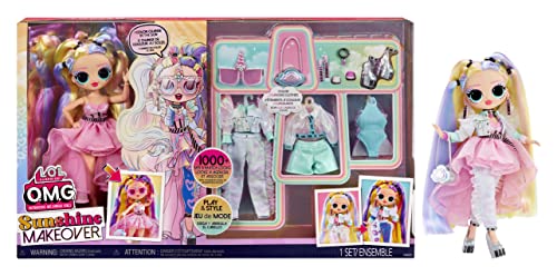 LOL Surprise OMG Sunshine Makeover Big Surprise - Muñeca de Moda Stellar GURL - Incluye Características de Cambio de Color, Muchas Sorpresas y Accesorios - Regalo para Niños a Partir de 4 Años