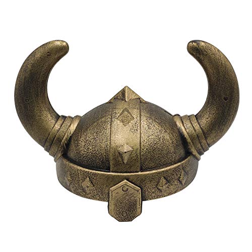 LOOYAR Vikingos Edad Media Medieval Vikingo Cuernos Casco Vikingo Berserker Soldado Guerrero Traje Sombrero Sallet Juguete Adulto para Batalla Jugar Halloween Cosplay LARP