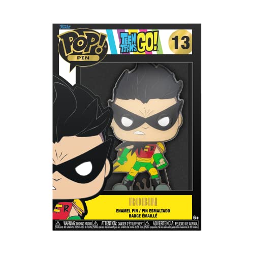 Loungefly Funko POP! Pin De Esmalte De Esmalte Grande DC: TEEN TITANS - Robin - ROBIN - Teen Titans Go! Pin De Esmalte - Broche Imperdible Coleccionable - Para Mochilas & Bolsas - Idea Para Regalo