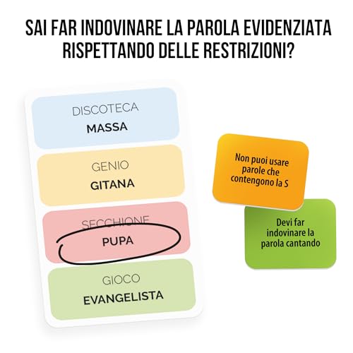 Ludic Slalom Palabra El Juego De Palabras Prohibidas Y Obligadas It57304 Juego De Sociedad para La Familia para 4-16 Jugadores Made In Italy