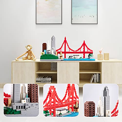 LULUFUN Juego de Bloques de construcción, Arquitectura de San Francisco Skylines, minikit de construcción para Adultos, Regalos de Juguete para cumpleaños, Navidad, Año Nuevo, 1610 Unidades