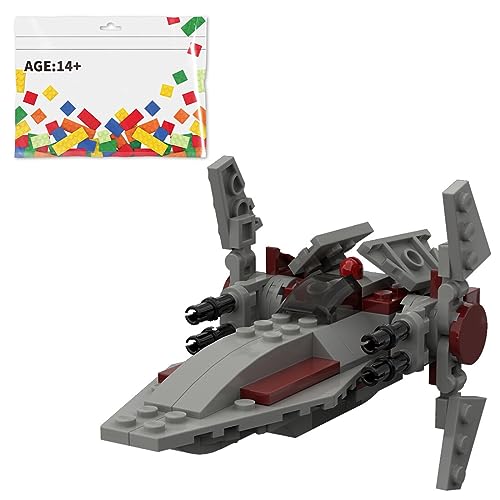 LuminaNova Juego de construcción de maquetas por satélite, 93 piezas, tecnología V-Wing Microfighter, modelo de buque de guerra MOC, juego de bloques de sujeción, juguete compatible con Lego