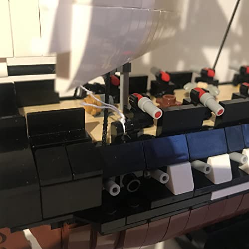 Lumitex Technik USS Constitution - Bloques de construcción de barcos compatibles con Lego, 1392 piezas, 1:200, gran nave, construcción para adultos y niños