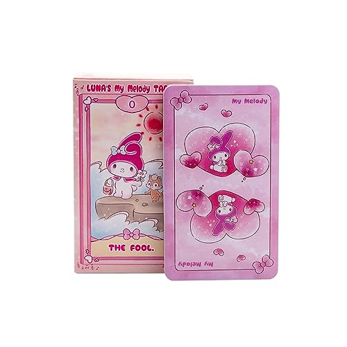 Luna's My Melody Tarot Tarot Cute Melody Tarot Tarjeta Kawaii Fan-Vitcoro Tarot Torre 78 hojas 10 x 6 cm