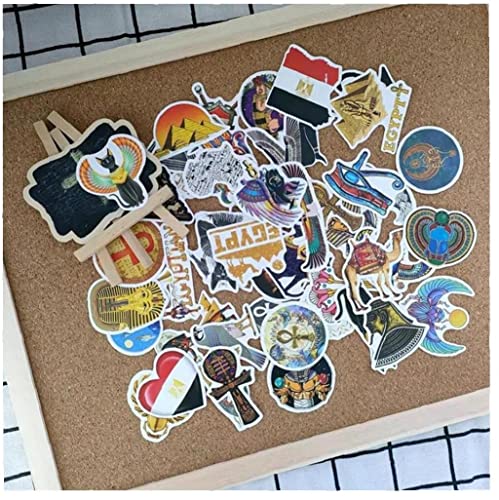 Luxylei Antiguas Calcomanías De Egipto 50 Piezas De Civilizaciones Perdidas Piramid Sphinx Pharaoh Impermeable Vinyl Sticker Decals para Computadora Portátil Guitarra De Patineta