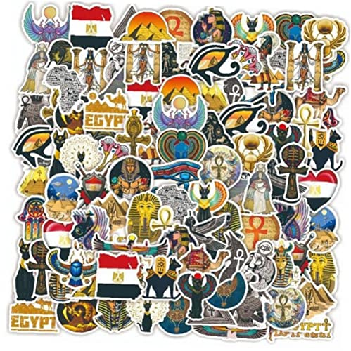 Luxylei Antiguas Calcomanías De Egipto 50 Piezas De Civilizaciones Perdidas Piramid Sphinx Pharaoh Impermeable Vinyl Sticker Decals para Computadora Portátil Guitarra De Patineta