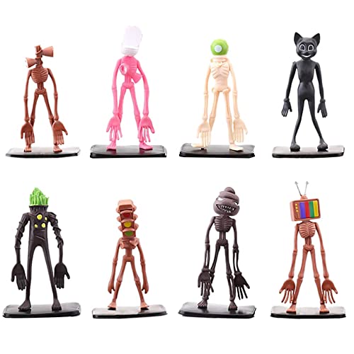 LYJOW 8 PCS SCP Siren Head Action Figure,Siren Head Figura PVC De Dibujos Animados Model Toy,Juguete De Muñeca Modelo De Terror, Cumpleaños para Niños Regalo