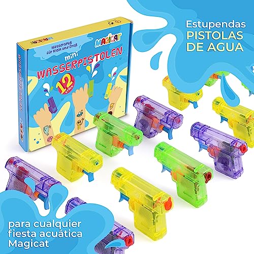 Magicat 12 Pistolas de Agua pequeñas - Juguetes para niños en Fiestas de cumpleaños, para Jugar en la Piscina o jardín - Juegos de Agua para niños Exterior, idóneas para Verano