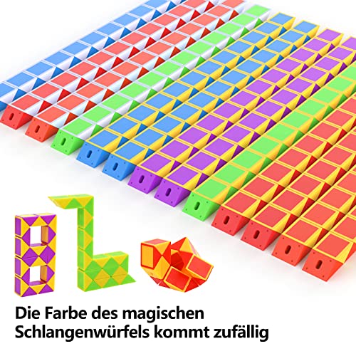 Magische Schlange Würfel GOLDGE 13 Stück 24 Blöcke Schlange Würfel Spielzeug Puzzle Würfel Magic Würfel Spielzeug Partygeschenke für Kinder