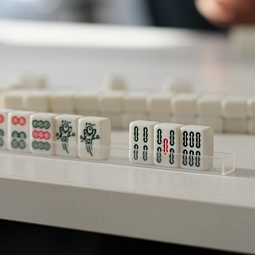 Mahjong Game Set 144pcs Mini Mahjong Tiles Juegos De Fiesta Tradicionales Chinos Majiang Mini Juego De Mesa Tradicional Chino Divertidos Juegos De Mesa Familiares con Dados para 4 Jugadores