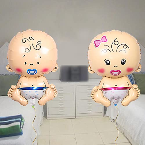 Maigendoo Juego de 2 globos de bienvenida para bebé, para niños y niñas, globos de helio de mylar para revelación de género, baby shower, decoración de fiesta de cumpleaños