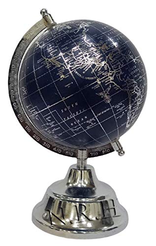 Mapa del mundo multicolor, globo del mundo rotado, decoración de mesa de escritorio con base