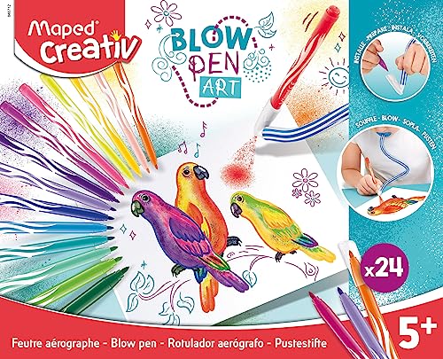 Maped Creativ Blow Art - BLOWPEN BASIC: Un kit completo para realizar dibujos asombrosos con efecto aerógrafo Cómoda caja de cartón para guardar, 846712