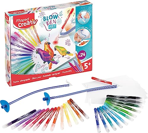 Maped Creativ Blow Art - BLOWPEN BASIC: Un kit completo para realizar dibujos asombrosos con efecto aerógrafo Cómoda caja de cartón para guardar, 846712