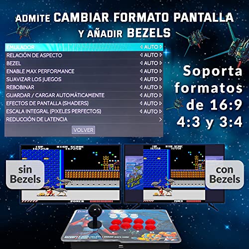 Maquina Arcade, 1 Jugador, Xain'd Sleena, 30.000 Juegos ordenados por Orden alfabético y sin duplicidades, 8 Botones de Juego, Retroarch, EmulationStation