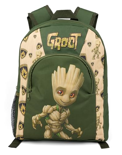 Marvel Groot Mochila para niños | Chicas Chicos Verde Guardianes de la Galaxia Personaje Mochila Mochila Mochila Mochila Mochila Accesorio de bolsa escolar | Regalos de mercancía de películas