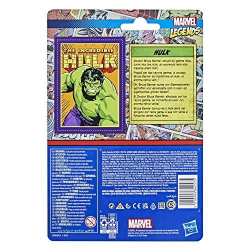 Marvel Hasbro Legends Series - Figura de Hulk de 9.5 cm - Colección Retro 375