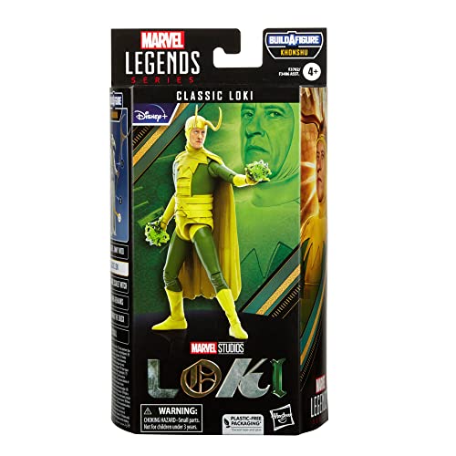 Marvel Hasbro Legends Series - Universo Cinematográfico de en Disney Plus - Figura de Loki Clásico - 5 Accesorios y 1 Pieza para armar Figura Adicional, F3702