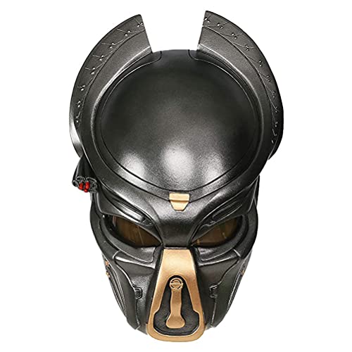 Máscara de casco de depredador, máscara de Halloween, máscara de látex natural, cubierta de cabeza completa, accesorios para la cabeza de fiesta loca para disfraz de Halloween