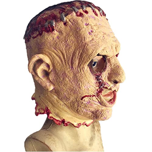 Máscara de demonio de la masacre de motosierra, máscara de látex zombi, máscara de cabeza completa Zombie Cosplay Prop