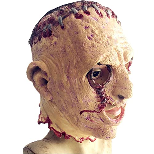 Máscara de demonio de la masacre de motosierra, máscara de látex zombi, máscara de cabeza completa Zombie Cosplay Prop