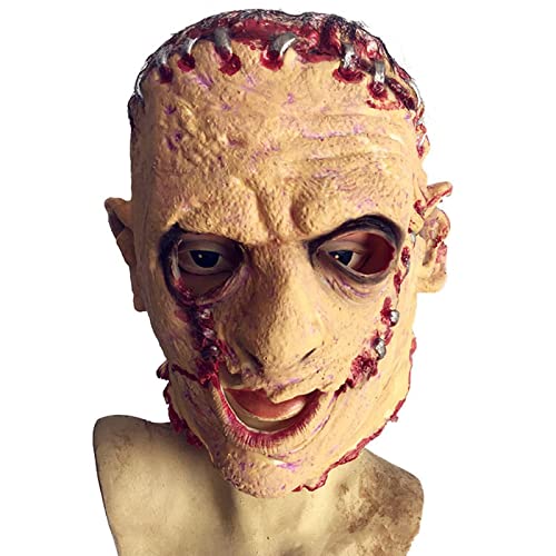 Máscara de demonio de la masacre de motosierra, máscara de látex zombi, máscara de cabeza completa Zombie Cosplay Prop