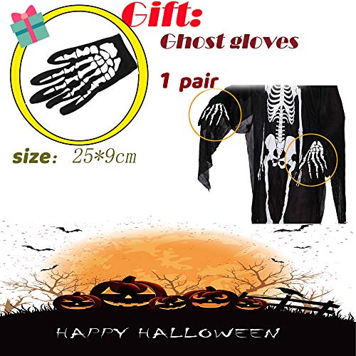 Mateju Unisex Disfraces de Halloween Horror Cadaver Vampiresa Reina Novia Carnaval Mujer Disfraz Fantasma de la Oscuridad para Hombres (168 * 135cm,pavo real)