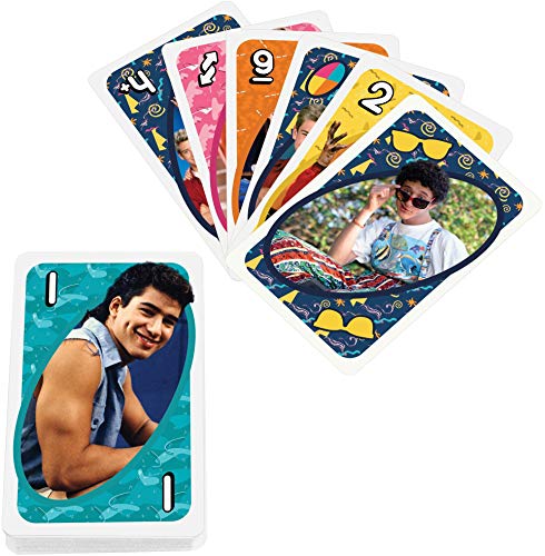 Mattel Games UNO Saved by The Bell - Juego de cartas con 112 cartas e instrucciones, gran regalo para niños, adultos o noches de juego familiares, a partir de 7 años