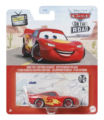 Mattel Selección Vehículos Racing Style, Disney Cars, Die Cast 1:55 Coche, DXV29N Cars 3 Single:Lightning Mcqueen Road Trip (CDXV59)