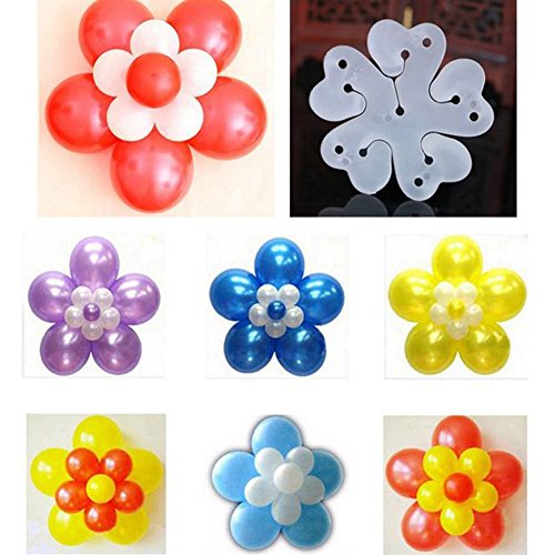 mciskin 60 PCS Portátil Flor en Forma de Globo Clips Holder para Bodas Decoraciones de Eventos Fiesta de cumpleaños Suministros