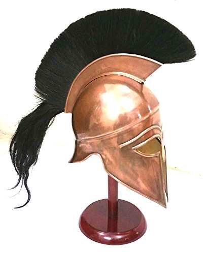 Medieval Replicas Casco medieval griego espartano corintio, con réplica de casco de armadura antigua Plume