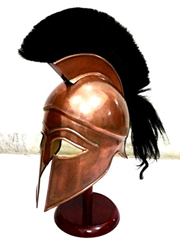 Medieval Replicas Casco medieval griego espartano corintio, con réplica de casco de armadura antigua Plume