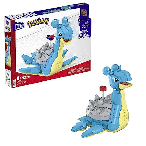 MEGA Construx Pokémon Lapras, 529 bloques de construcción con movimiento, juguete +8 años (Mattel HKT26)