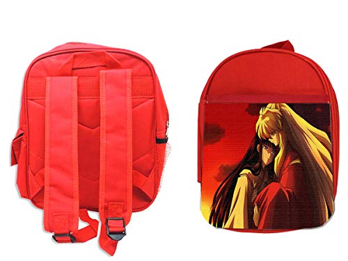 MERCHANDMANIA MOCHILA ROJA INUYASHA KIKYO MANGA AMOR backpack rucksak