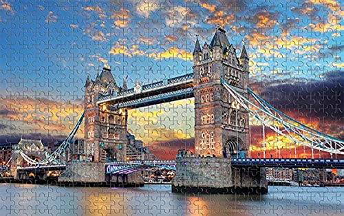 Meryi Rompecabezas 1000 Piezas - Puente de la Torre de Londres, Rompecabezas para Adultos y niños para Imprimir en Alta definición, Juego Familiar Reto único Regalo (70x50cm)