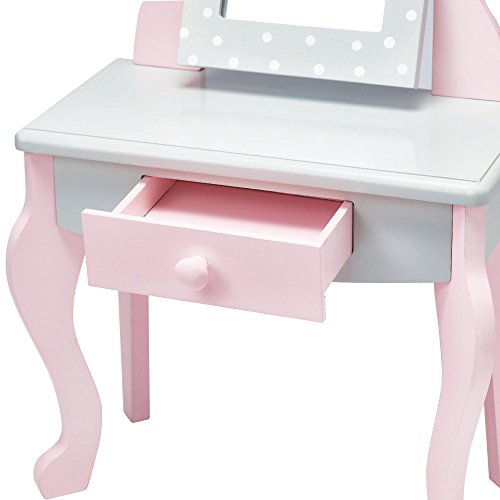 Mesa de tocador y banqueta para muñeca de 457 cm de Olivias World TD-0207AG