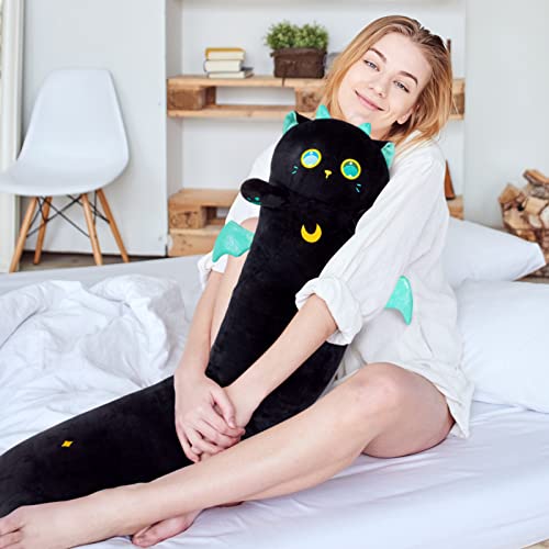 Mewaii 50CM Largo Gato de Peluche Almohada Suave de Gato de Animales Muñecas de Peluche Gato Almohada Juguetes Regalo para Niños