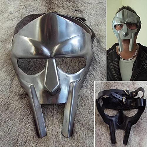 MF Doom Gladiator Mask, Mad-villain, 18g suave, acero, armadura facial, medieval mano forjada, romana, armadura, condenación, máscara, Halloween